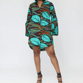 Bell Sleeves Printed Dress