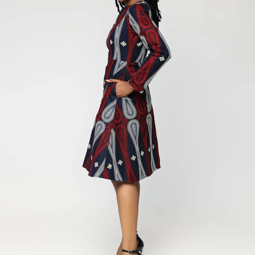 Print  A-Line Midi Dress