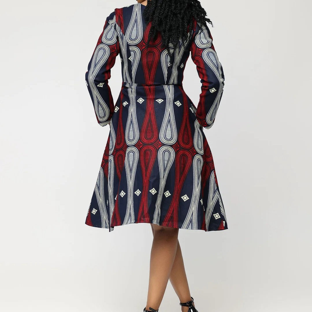 Print  A-Line Midi Dress