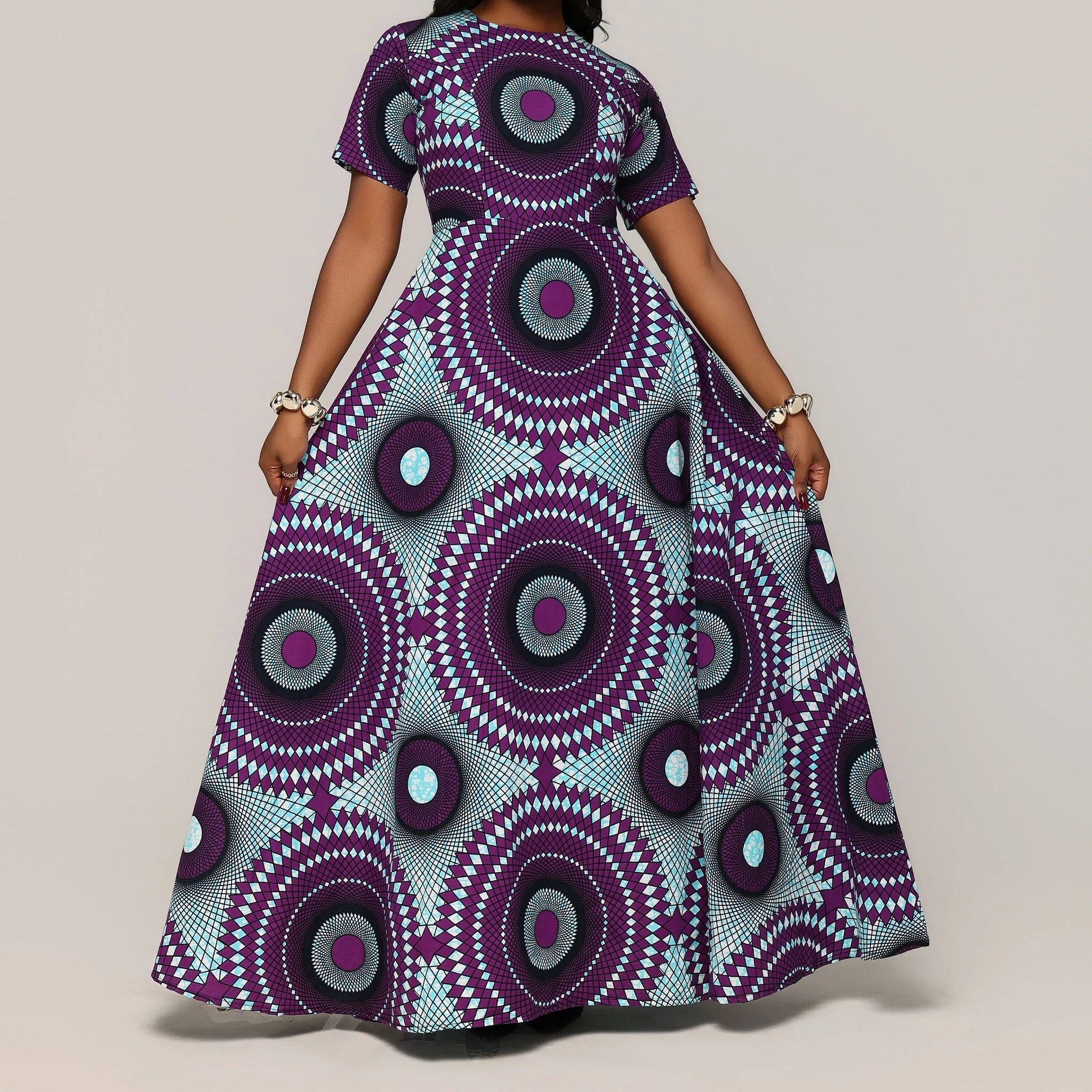 Printed Puff-Sleeve Dress