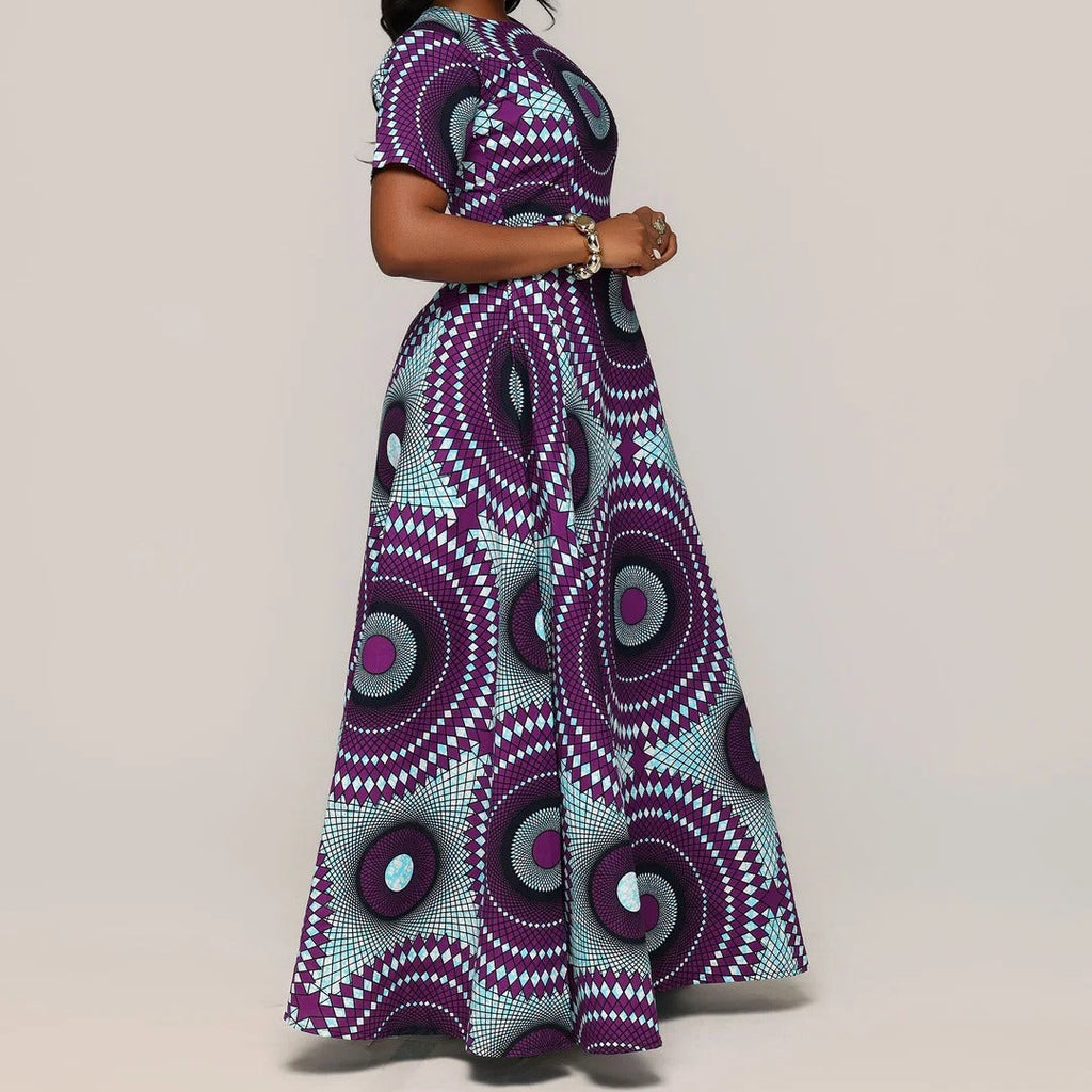 Printed Puff-Sleeve Dress