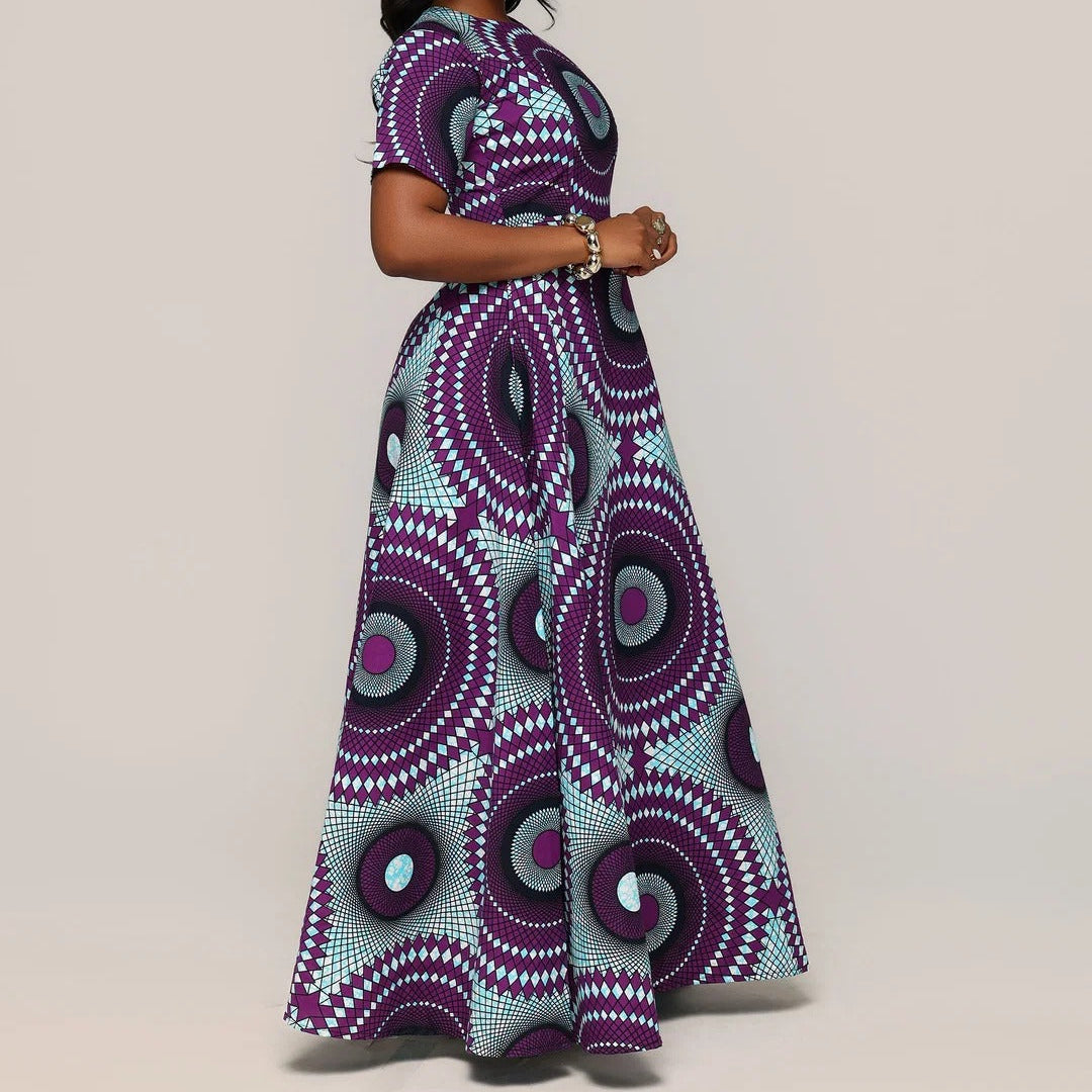 Printed Puff-Sleeve Dress