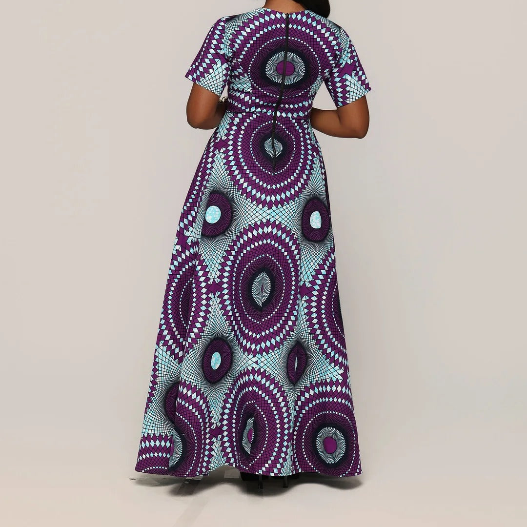 Printed Puff-Sleeve Dress